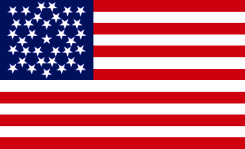 [Windblown Design 36 Star U.S. flag]