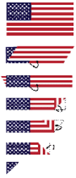 [folding the US flag]