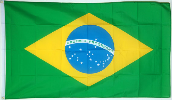 Bild von Flagge Brasilien  (90 x 60 cm)-Fahne Brasilien  (90 x 60 cm)-Flagge im Fahnenshop bestellen