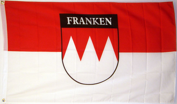 Bild von Fahne Franken mit Schrift-Fahne Fahne Franken mit Schrift-Flagge im Fahnenshop bestellen