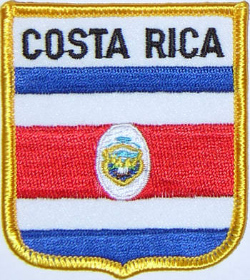 patch aufnäher bügelbilder aufbügler wappen flagge flaggen fahne costa rica 
