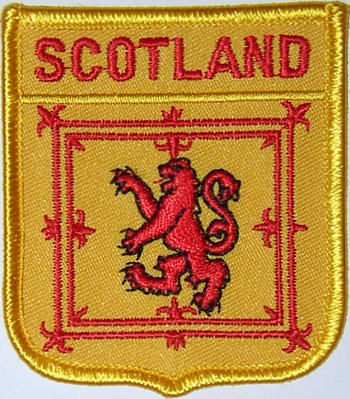 Bild von Aufnäher Schottischer Löwe /  Royal Banner of Scotland  in Wappenform (6,2 x 7,3 cm)-Fahne Aufnäher Schottischer Löwe /  Royal Banner of Scotland  in Wappenform (6,2 x 7,3 cm)-Flagge im Fahnenshop bestellen