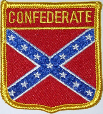 Bild von Aufnäher Flagge der Konföderierten / Südstaaten  in Wappenform (6,2 x 7,3 cm)-Fahne Aufnäher Flagge der Konföderierten / Südstaaten  in Wappenform (6,2 x 7,3 cm)-Flagge im Fahnenshop bestellen