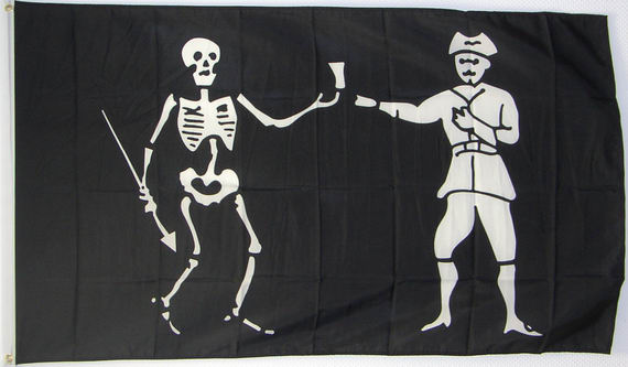 Bild von Bartholomew Roberts Piratenflagge /  Jolly Roger-Fahne Bartholomew Roberts Piratenflagge /  Jolly Roger-Flagge im Fahnenshop bestellen