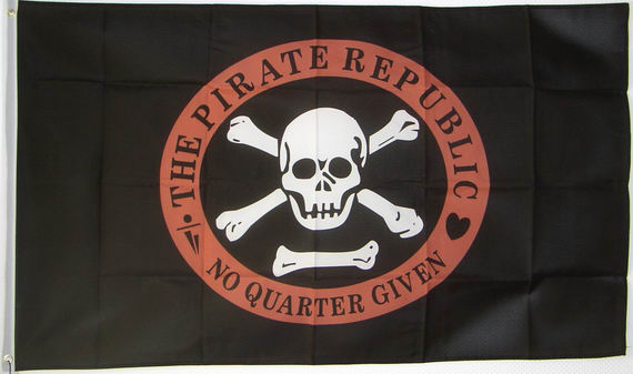 Bild von Flagge The Pirate Republic -  No Quarter Given-Fahne Flagge The Pirate Republic -  No Quarter Given-Flagge im Fahnenshop bestellen