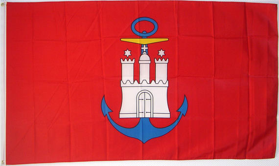 Bild von Hamburger Hafenflagge-Fahne Hamburger Hafenflagge-Flagge im Fahnenshop bestellen