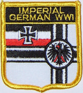 Aufnher Reichskriegsflagge /
 Kaiserliche Kriegsflagge
 in Wappenform (6,2 x 7,3 cm) kaufen bestellen Shop