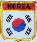 Aufnher Flagge Sdkorea
 in Wappenform (6,2 x 7,3 cm) kaufen bestellen Shop