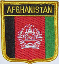 Aufnäher Flagge Afghanistan
 in Wappenform (6,2 x 7,3 cm) kaufen bestellen Shop
