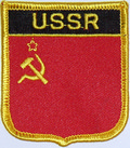 Bild der Flagge "Aufnäher Flagge UDSSR in Wappenform (6,2 x 7,3 cm)"