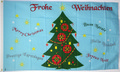 Flagge Weihnachtsbaum mit mehrsprachiger Aufschrift (150 x 90 cm) kaufen