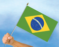 Stockflaggen Brasilien
 (45 x 30 cm) kaufen bestellen Shop