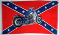 Flagge Südstaaten mit Motorrad
 (150 x 90 cm) kaufen bestellen Shop