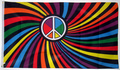 Bild der Flagge "Friedensfahne Bunte Spirale mit PEACE-Zeichen (150 x 90 cm)"