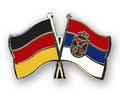 Bild der Flagge "Freundschafts-Pin Deutschland - Serbien mit Adler"
