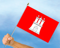Bild der Flagge "Stockflagge Hamburg (45 x 30 cm)"