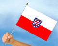 Bild der Flagge "Stockflagge Thüringen (45 x 30 cm)"