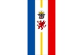 Flagge Mecklenburg-Vorpommern mit Wappen im Hochformat (Glanzpolyester) kaufen
