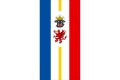 Flagge Mecklenburg-Vorpommern
 mit Wappen
 im Hochformat (Glanzpolyester) kaufen bestellen Shop