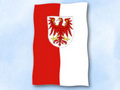 Flagge Brandenburg mit Wappen
 im Hochformat (Glanzpolyester) kaufen bestellen Shop