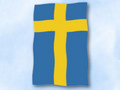 Bild der Flagge "Flagge Schweden im Hochformat (Glanzpolyester)"