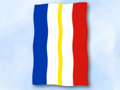 Flagge Mecklenburg-Vorpommern im Hochformat (Glanzpolyester) kaufen