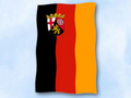 Flagge Rheinland-Pfalz
 im Hochformat (Glanzpolyester) kaufen bestellen Shop