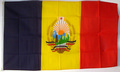 Nationalflagge Rumänien mit Wappen (150 x 90 cm) kaufen