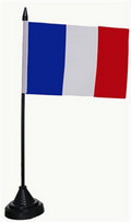 Bild der Flagge "Tisch-Flagge Frankreich 15x10cm mit Kunststoffständer"