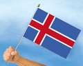 Stockflaggen Island
 (45 x 30 cm) kaufen bestellen Shop
