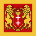 Bild der Flagge "Flagge des Senat der Freistadt Danzig (1920-1939) (90 x 90 cm) Premium"