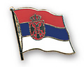 Bild der Flagge "Flaggen-Pin Serbien mit Wappen"