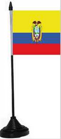 Bild der Flagge "Tisch-Flagge Ecuador 15x10cm mit Kunststoffständer"