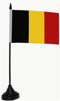 Bild der Flagge "Tisch-Flagge Belgien 15x10cm mit Kunststoffständer"