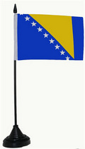 Bild der Flagge "Tisch-Flagge Bosnien und Herzegowina 15x10cm mit Kunststoffständer"