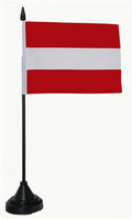 Bild der Flagge "Tisch-Flagge Österreich 15x10cm mit Kunststoffständer"
