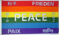 Friedensfahne mit mehrsprachigem Aufdruck
 (90 x 60 cm) kaufen bestellen Shop