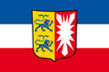 Flagge Schleswig-Holstein mit Wappen im Querformat (Glanzpolyester) kaufen