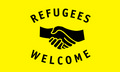 Flagge Refugees Welcome
 (150 x 90 cm) kaufen bestellen Shop