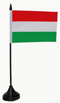 Bild der Flagge "Tisch-Flagge Ungarn 15x10cm mit Kunststoffständer"
