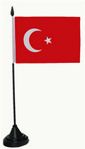 Bild der Flagge "Tisch-Flagge Türkei 15x10cm mit Kunststoffständer"