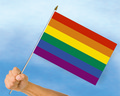 Stockflagge Regenbogen (LGBTQI Pride) (40 x 30 cm) kaufen