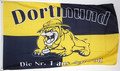 Bild der Flagge "Fanflagge Dortmund Bulldogge - Die Nr. 1 aus dem Pott (150 x 90 cm)"