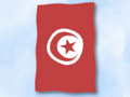 Bild der Flagge "Flagge Tunesien im Hochformat (Glanzpolyester)"