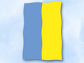 Bild der Flagge "Flagge Ukraine im Hochformat (Glanzpolyester)"