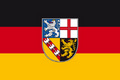 Bild der Flagge "Flagge Saarland im Querformat (Glanzpolyester)"