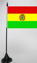 Bild der Flagge "Tisch-Flagge Bolivien 15x10cm mit Kunststoffständer"