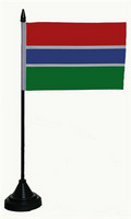 Bild der Flagge "Tisch-Flagge Gambia 15x10cm mit Kunststoffständer"
