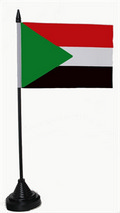 Bild der Flagge "Tisch-Flagge Sudan 15x10cm mit Kunststoffständer"