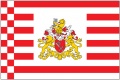 Bild der Flagge "Flagge Bremen mit großem Landeswappen im Querformat (Glanzpolyester)"
